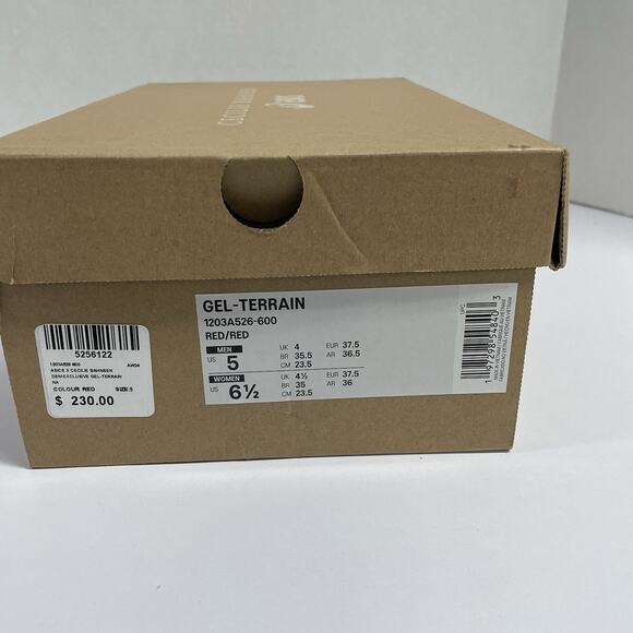 ASICS Gel Terrain Red Cecilie Bahnsen 1203A526 600 Size 5 Men Size 7.5 Women main image 4